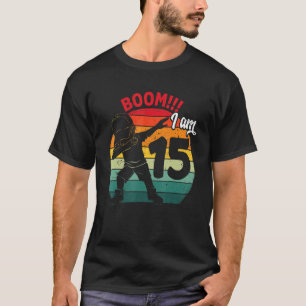 Dabbing Boy 15:e Födelsedagsfesten femton 15 år O T Shirt