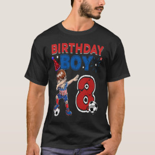 Dabbing Boy 8 År Fotbollsspelare 8:e födelsedag T Shirt