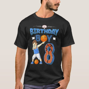 Dabbing Boy 8 Year Old Basketball Player 8th Birth T Shirt