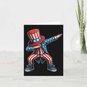 Dabbing Boy American Flagga US Patriotic 4:e juli Kort