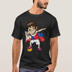 Dabbing Boy Philippine Flagga Basketball Meme Jers T Shirt