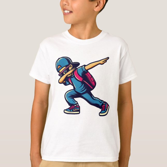Dabbing Boy Student, Lycklig 100 dagar i skolan T Shirt (Framsida)