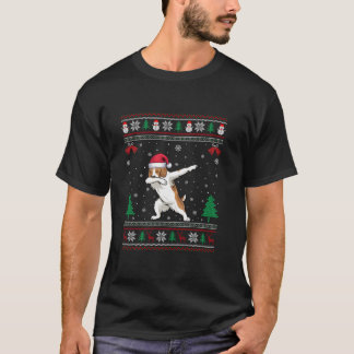 Dabbing Brittany Spain Hund Santa Hat Boys Girls T Shirt