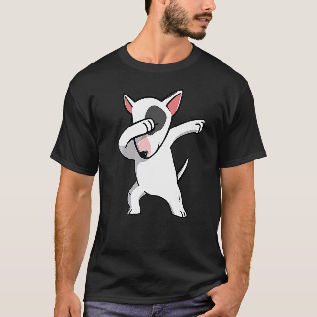 Dabbing Bull Terrier Hund Dab Dance T Shirt (Framsida)
