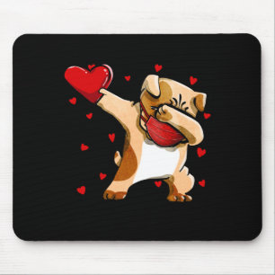 Dabbing Bulldog med Ansikte maskfunna Valentineser Musmatta