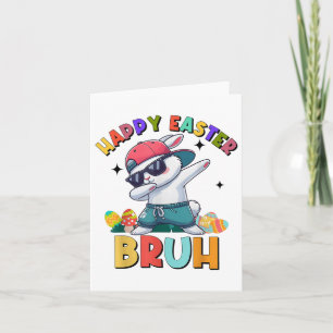 Dabbing Bunny Bruh Glad påsk Day Eggs Tonåringar B Kort