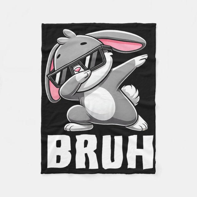 Dabbing Bunny Bruh Meme Påsk Day Dab Bunny Tonårin Fleecefilt (Framsidan)