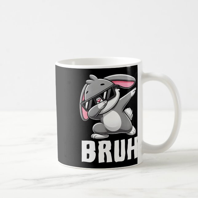 Dabbing Bunny Bruh Meme Påsk Day Dab Bunny Tonårin Kaffemugg (Höger)
