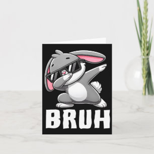 Dabbing Bunny Bruh Meme Påsk Day Dab Bunny Tonårin Kort