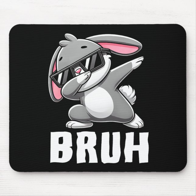 Dabbing Bunny Bruh Meme Påsk Day Dab Bunny Tonårin Musmatta (Framsidan)