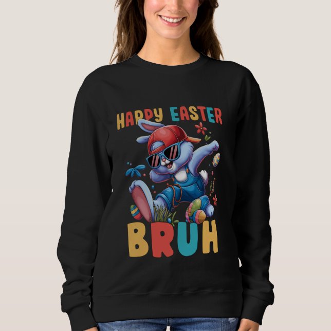 Dabbing Bunny Easter Bruh Meme Funny Saying Teens  T Shirt (Framsida)