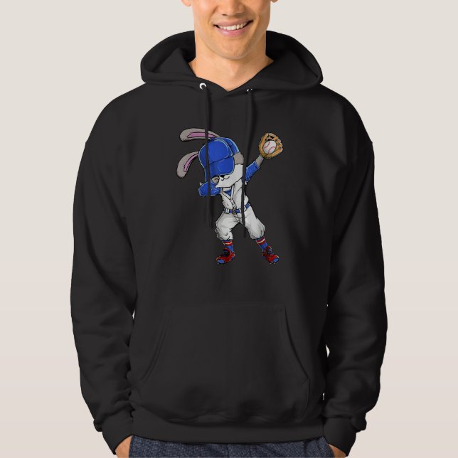 Dabbing Bunny Easter Day Baseball Catcher Happy Ea Hoodie (Framsida)