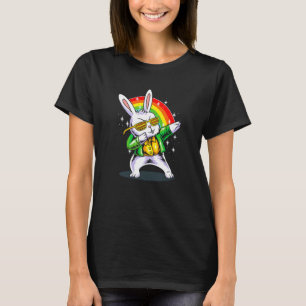 Dabbing Bunny Funny Lycklig St Patrick Day T Shirt