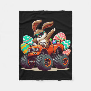 Dabbing Bunny Glad påsk Boys Kids Monster Lastbil Fleecefilt