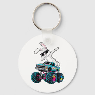 Dabbing Bunny Glad påsk Monster Lastbil Älskare Ki Nyckelring