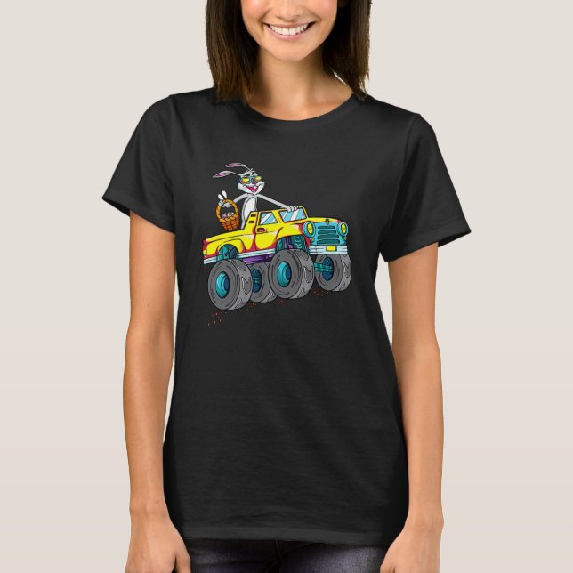 Dabbing Bunny Glad påsk Monster Lastbil Kids Boy T Shirt (Framsida)
