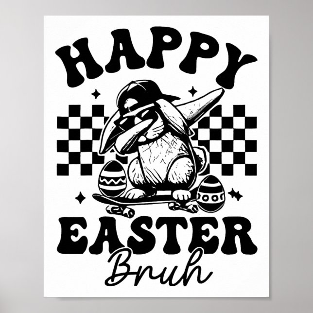 Dabbing Bunny Påsk Bruh Glad påsk Bruh Poster (Framsidan)