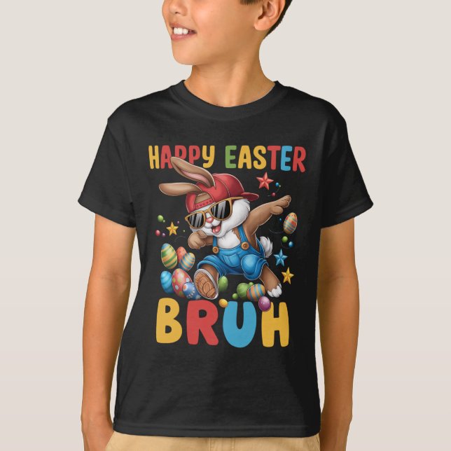 Dabbing Bunny Påsk Bruh Meme Funny Say Tonåringars T Shirt (Framsida)