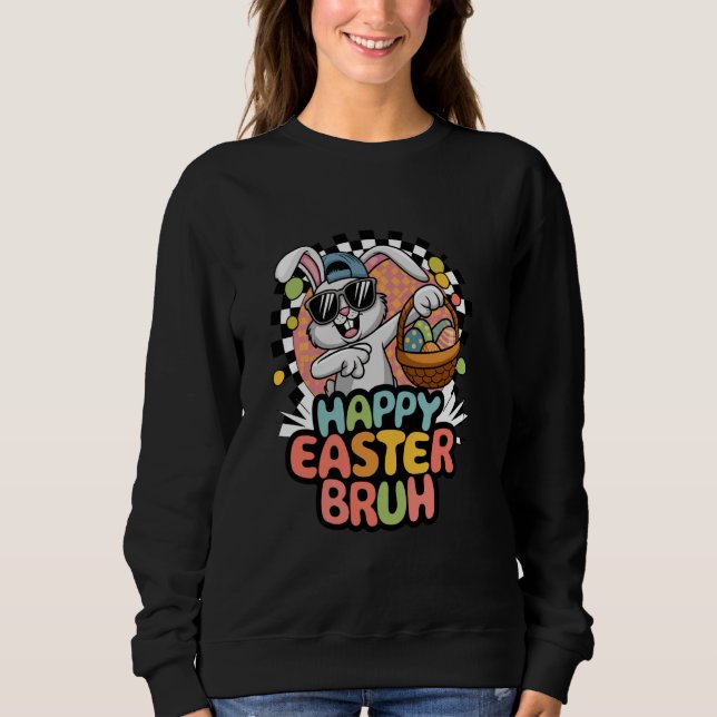 Dabbing Bunny Påsk Bruh Meme Funny Say Tonåringars T Shirt (Framsida)