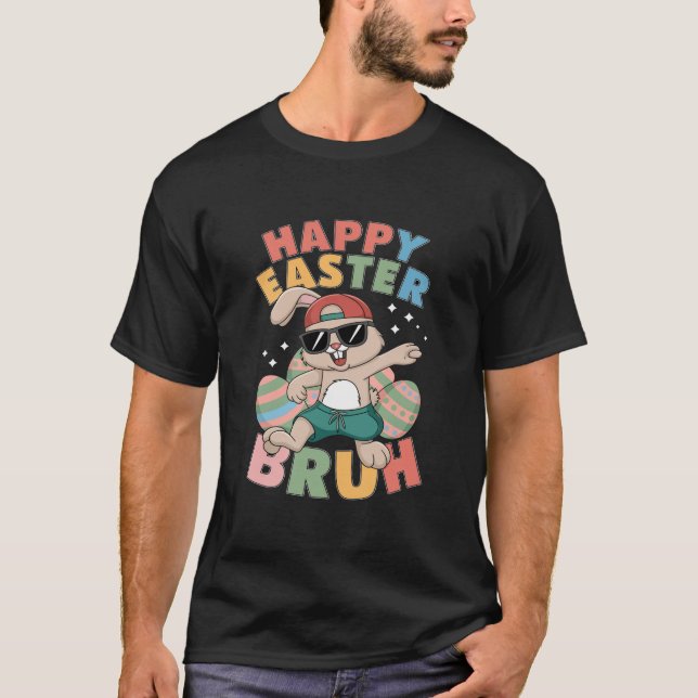 Dabbing Bunny Påsk Bruh T Shirt (Framsida)