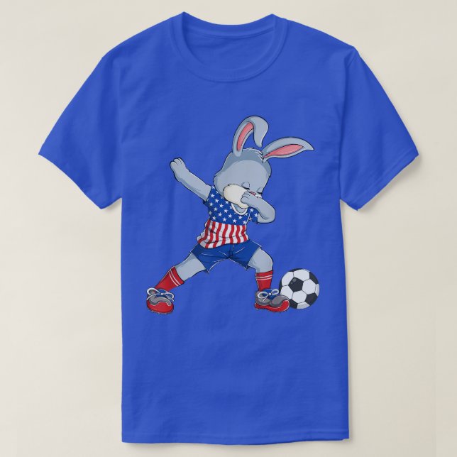 Dabbing Bunny Påsk Day Soccer Glad påsk Boys T Shirt (Design framsida)