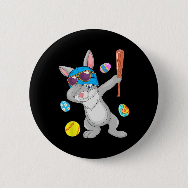 Dabbing Bunny Spela upp Softball Påsk Costume Play Knapp (Framsida)