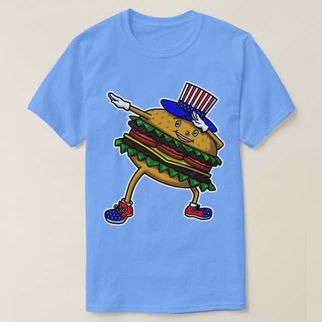Dabbing Burger Independence day T Shirt (Design framsida)