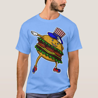 Dabbing Burger Independence day T Shirt