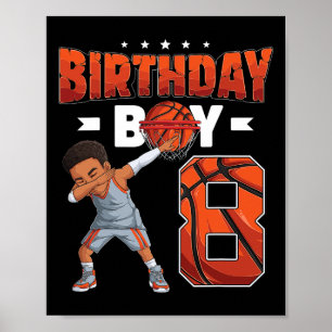 Dabbing Bysketbyll Player 8 år gammal pojke 8:e fö Poster