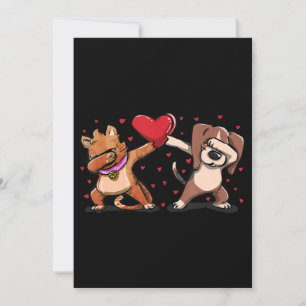 Dabbing Cat Beagle Heart Funny Valentines day Gift Meddelande