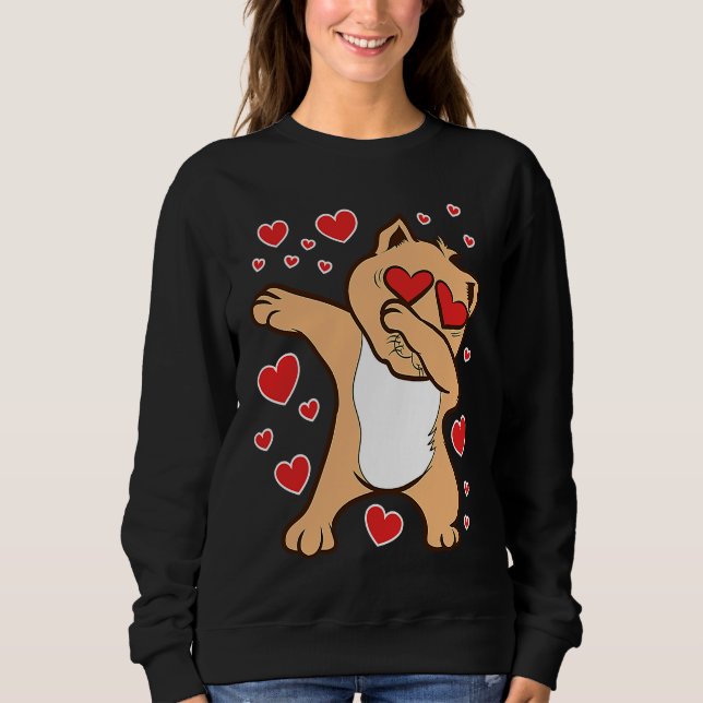 Dabbing Cat Feline Valentine's Day Love Relationsh T Shirt (Framsida)