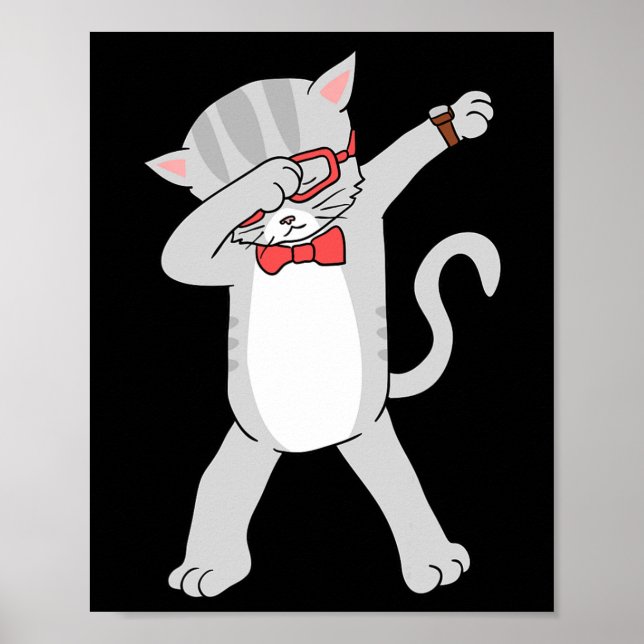 Dabbing Cat Funny Dab Gift Cat Tee Poster (Framsidan)