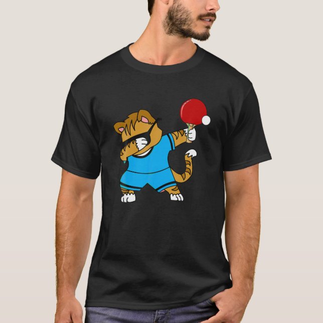 Dabbing Cat Ping Pong Cute Kitten Kärlek T Shirt (Framsida)