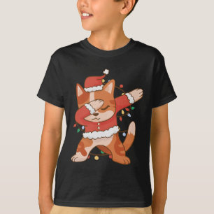 Dabbing Cat Santa Hat - Finny jul T Shirt