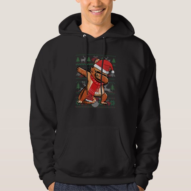 Dabbing Cat Ugly jul Sweater Funny Party Cos Hoodie (Framsida)