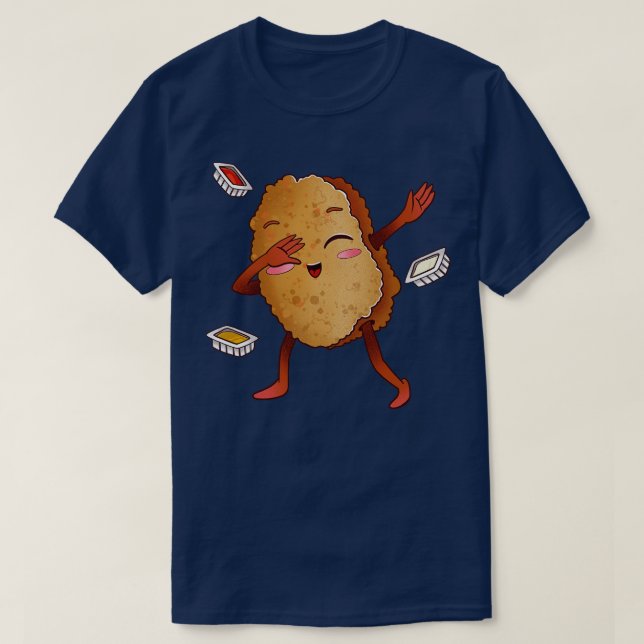 Dabbing Chicken Nugget T Shirt (Design framsida)
