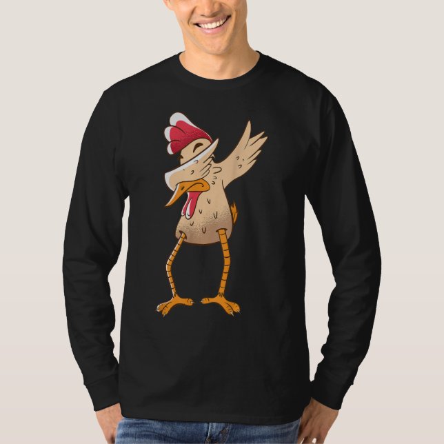 Dabbing Chickens Dancing Chicken Animal Farmer T Shirt (Framsida)