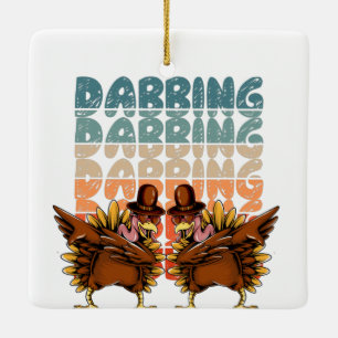 Dabbing Chickens Funny och Coola-dab Julgransprydnad Keramik