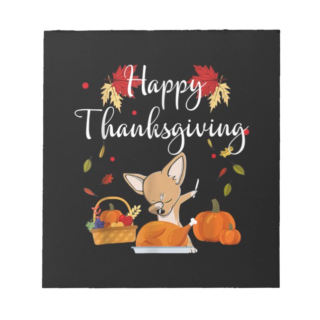 Dabbing Chihuahua DogTurkey Happy thanksgiving Anteckningsblock (Framsida)
