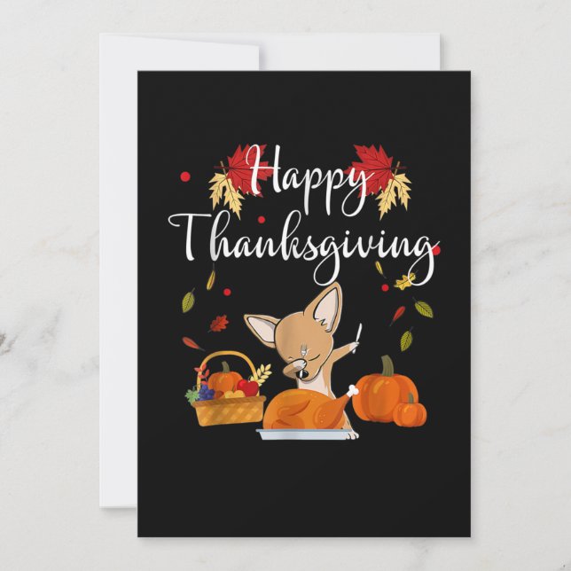 Dabbing Chihuahua DogTurkey Happy thanksgiving Meddelande (Framsida)