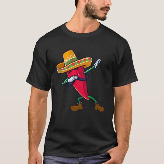 Dabbing Chili Mexican Pepper Dab T Shirt (Framsida)
