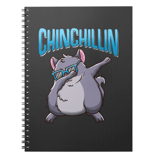Dabbing Chinchilla Sunglasses Animal Pet Roligt Anteckningsbok (Framsidan)