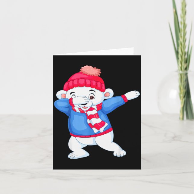 Dabbing Christmas Lar Bear Xmas Dab Kids Boys Girl Kort (Framsida)