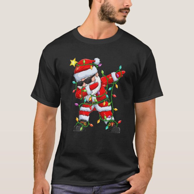 Dabbing Christmas Santa Hat Xmas PJ Costume  1 T Shirt (Framsida)