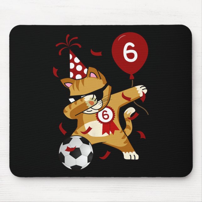Dabbing Cool Cat Fotboll Fotboll 5-årsdag  Musmatta (Framsidan)