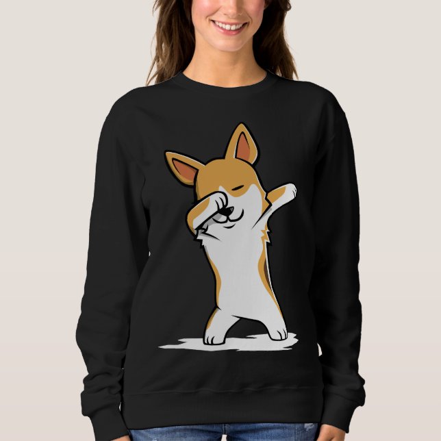 Dabbing Corgi Funny T Shirt (Framsida)
