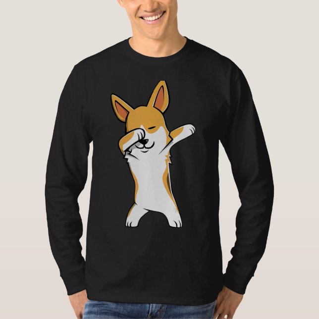 Dabbing Corgi Hund Dab Dance T Shirt (Framsida)