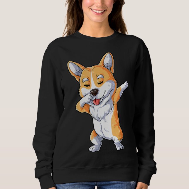 Dabbing Corgi Hund Dab Dance T Shirt (Framsida)