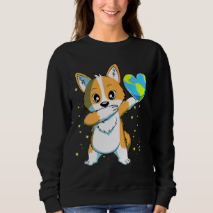 Dabbing Corgi Lycklig Earth Day Boys Girls T Shirt