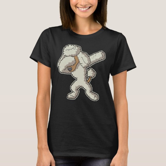 Dabbing Cream Pudel Hund T Shirt (Framsida)